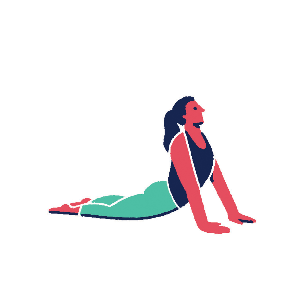 illustration of a woman stretching her back